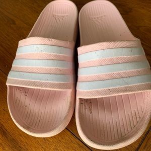 Adidas pink and white